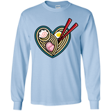 T-Shirts Light Blue / YS Love Ramen Youth Long Sleeve T-Shirt