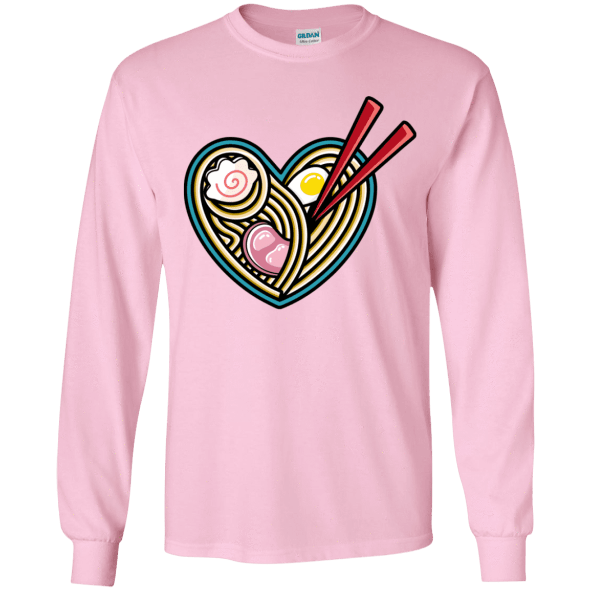 T-Shirts Light Pink / YS Love Ramen Youth Long Sleeve T-Shirt