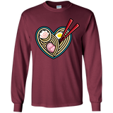 T-Shirts Maroon / YS Love Ramen Youth Long Sleeve T-Shirt