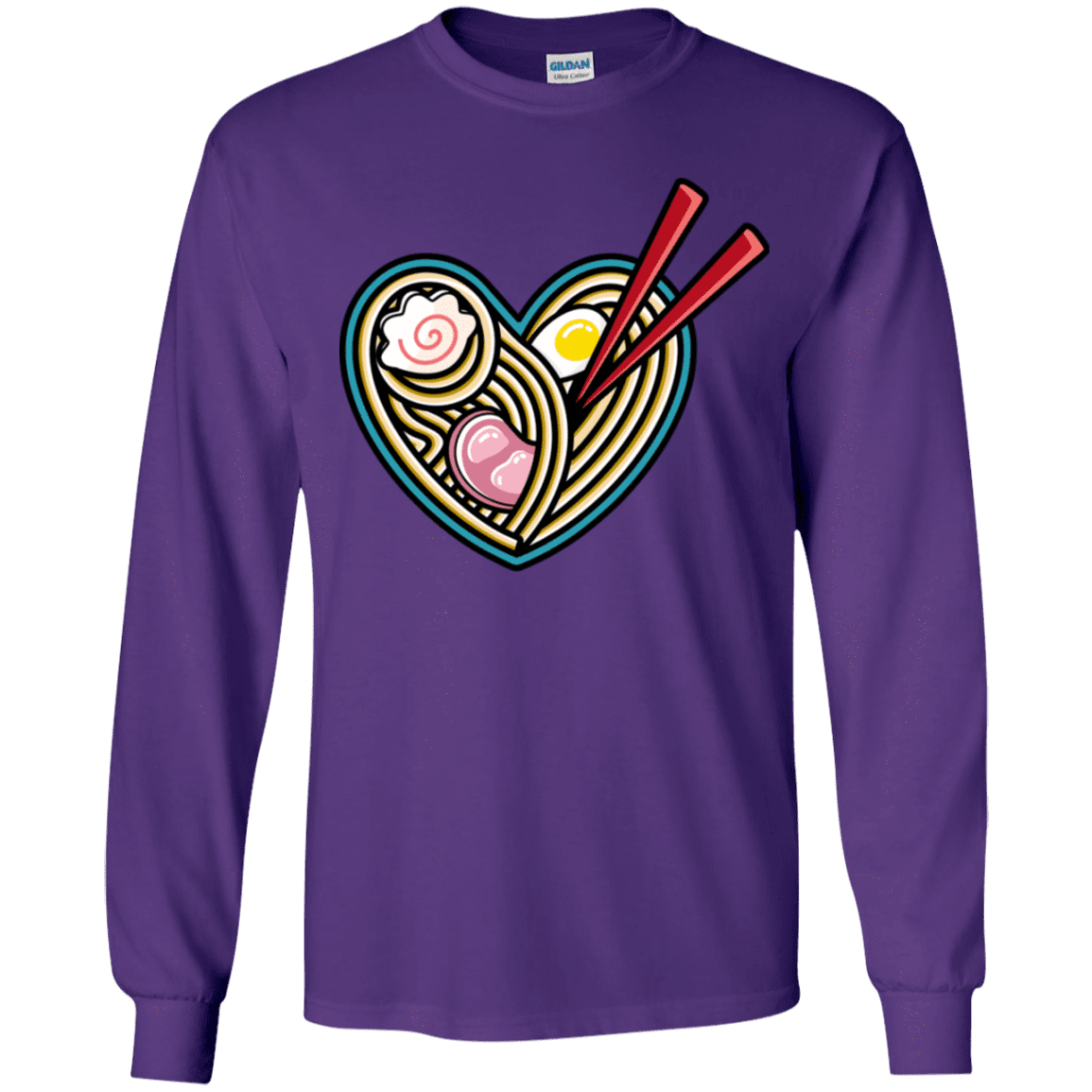 T-Shirts Purple / YS Love Ramen Youth Long Sleeve T-Shirt