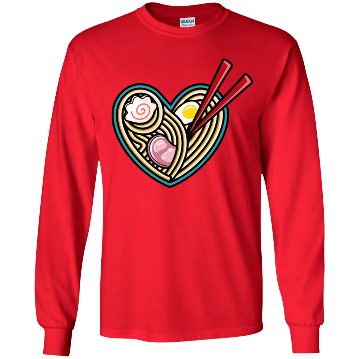 T-Shirts Red / YS Love Ramen Youth Long Sleeve T-Shirt