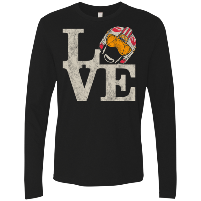T-Shirts Black / Small LOVE Rebel Pilot Men's Premium Long Sleeve