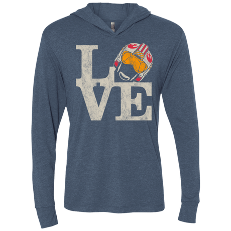 T-Shirts Indigo / X-Small LOVE Rebel Pilot Triblend Long Sleeve Hoodie Tee