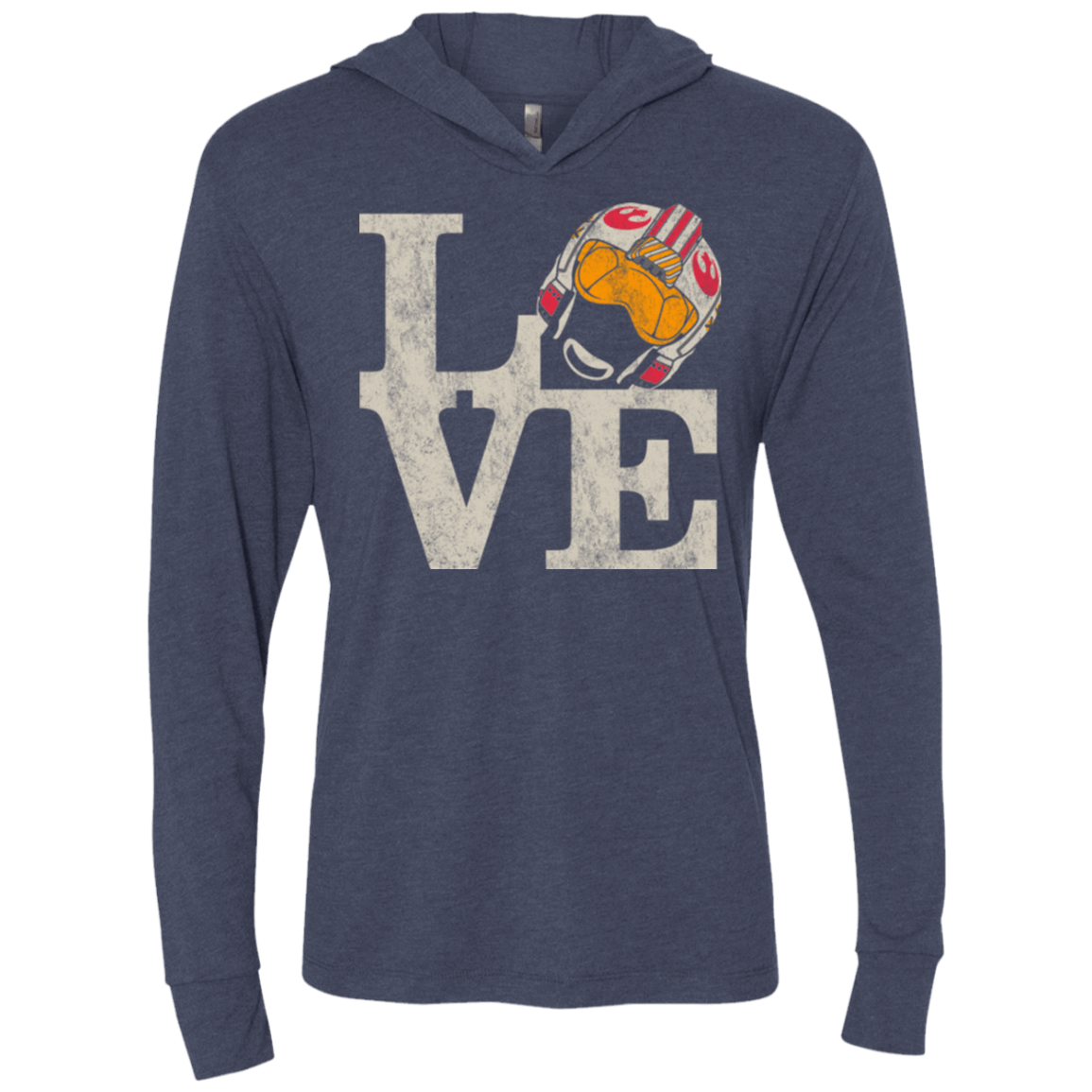 T-Shirts Vintage Navy / X-Small LOVE Rebel Pilot Triblend Long Sleeve Hoodie Tee