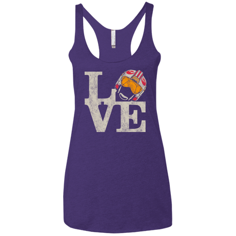 T-Shirts Purple / X-Small LOVE Rebel Pilot Women's Triblend Racerback Tank