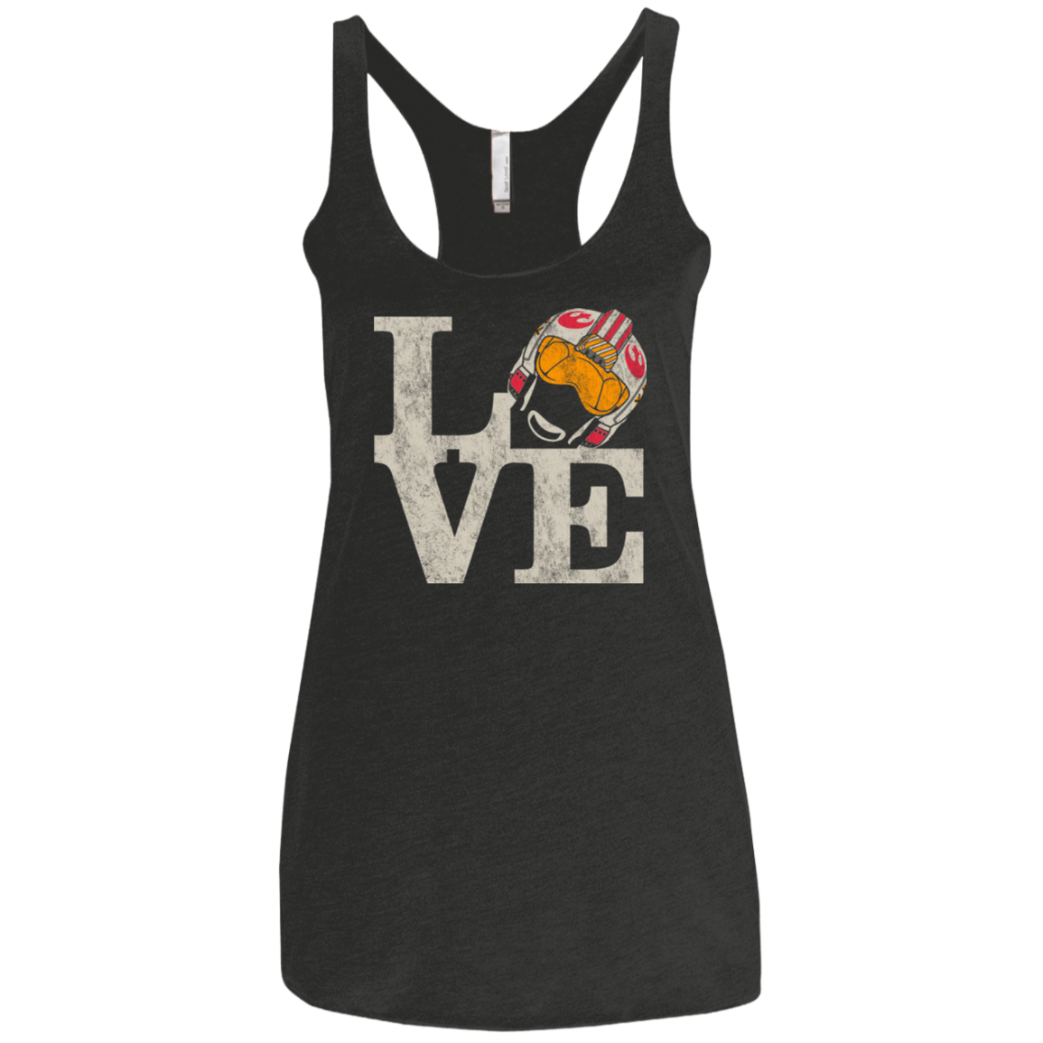 T-Shirts Vintage Black / X-Small LOVE Rebel Pilot Women's Triblend Racerback Tank