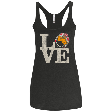 T-Shirts Vintage Black / X-Small LOVE Rebel Pilot Women's Triblend Racerback Tank