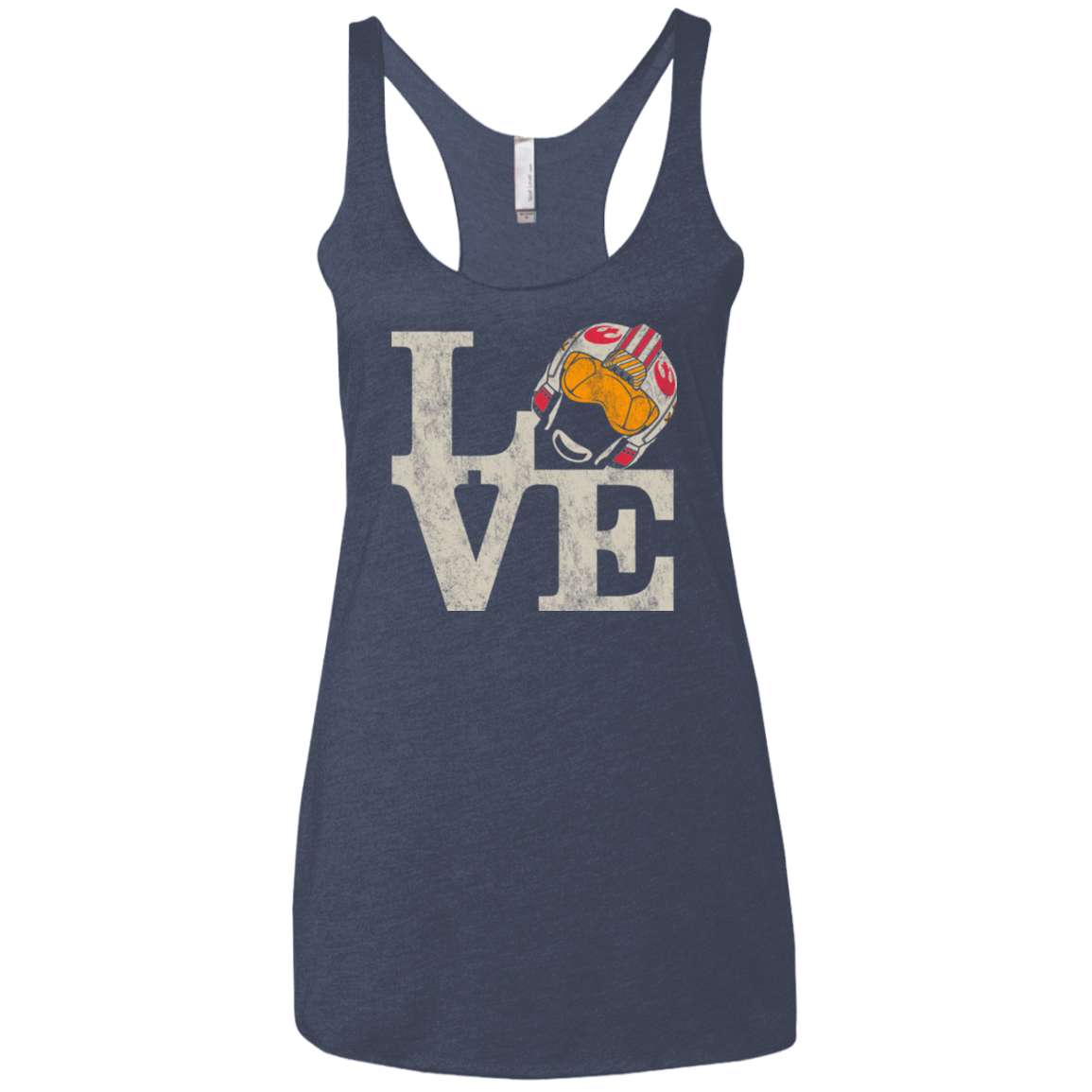 T-Shirts Vintage Navy / X-Small LOVE Rebel Pilot Women's Triblend Racerback Tank
