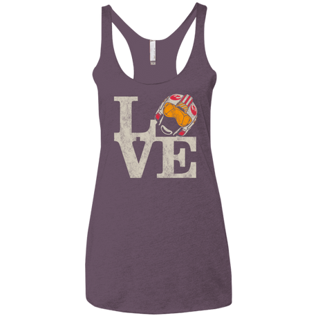 T-Shirts Vintage Purple / X-Small LOVE Rebel Pilot Women's Triblend Racerback Tank