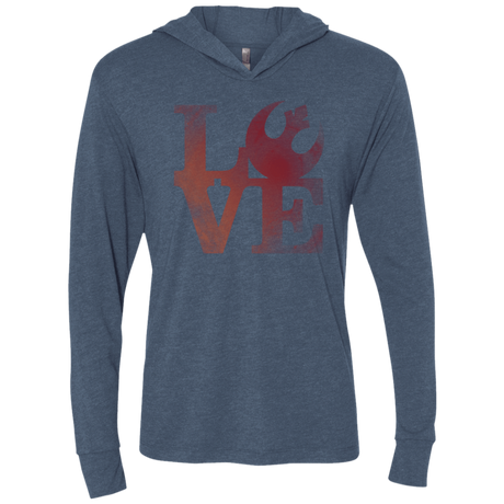 T-Shirts Indigo / X-Small LOVE Rebel Triblend Long Sleeve Hoodie Tee
