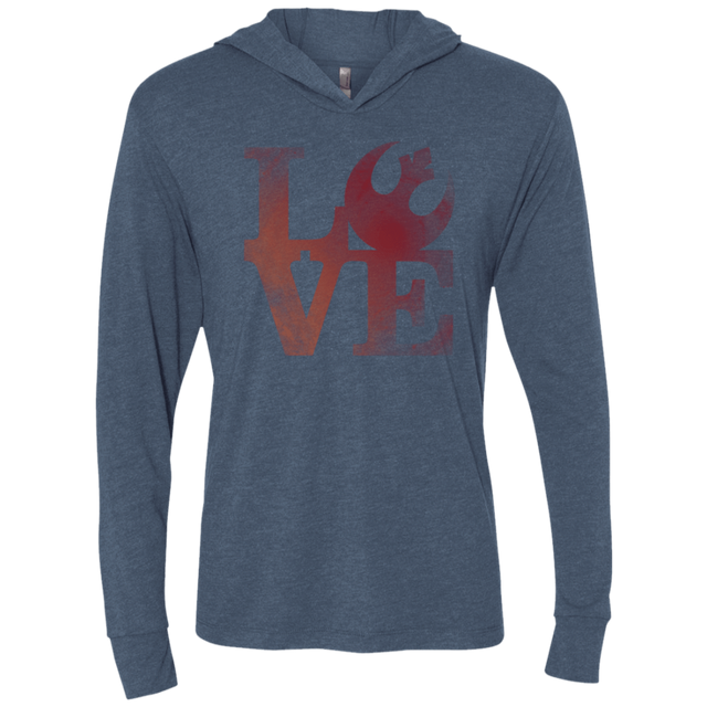 T-Shirts Indigo / X-Small LOVE Rebel Triblend Long Sleeve Hoodie Tee