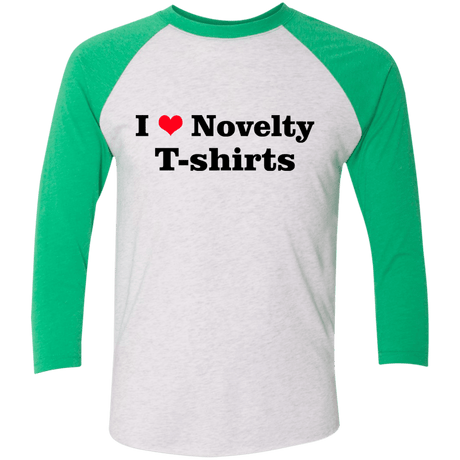 T-Shirts Heather White/Envy / X-Small Love Shirts Men's Triblend 3/4 Sleeve
