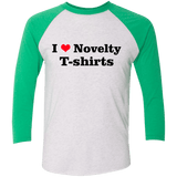 T-Shirts Heather White/Envy / X-Small Love Shirts Men's Triblend 3/4 Sleeve