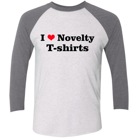 T-Shirts Heather White/Premium Heather / X-Small Love Shirts Men's Triblend 3/4 Sleeve