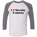 T-Shirts Heather White/Premium Heather / X-Small Love Shirts Men's Triblend 3/4 Sleeve