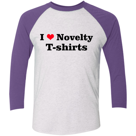 T-Shirts Heather White/Purple Rush / X-Small Love Shirts Men's Triblend 3/4 Sleeve