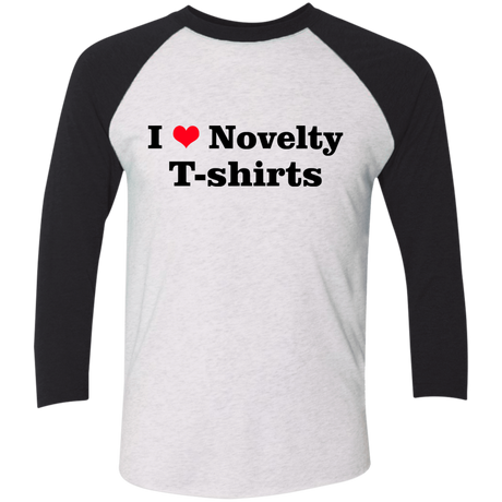 T-Shirts Heather White/Vintage Black / X-Small Love Shirts Men's Triblend 3/4 Sleeve