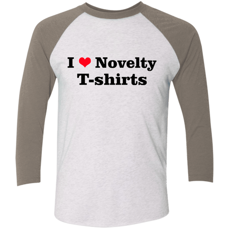 T-Shirts Heather White/Vintage Grey / X-Small Love Shirts Men's Triblend 3/4 Sleeve