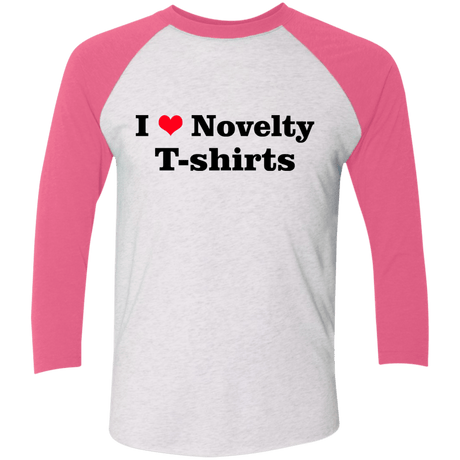 T-Shirts Heather White/Vintage Pink / X-Small Love Shirts Men's Triblend 3/4 Sleeve