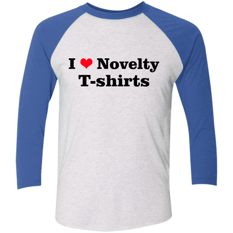 T-Shirts Heather White/Vintage Royal / X-Small Love Shirts Men's Triblend 3/4 Sleeve
