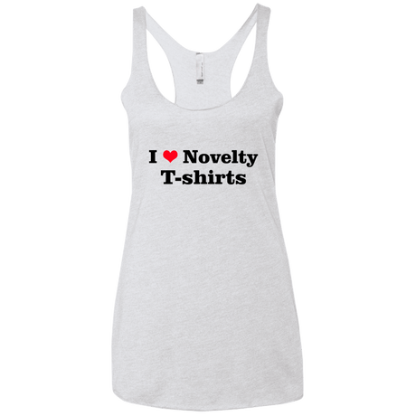 T-Shirts Heather White / X-Small Love Shirts Women's Triblend Racerback Tank