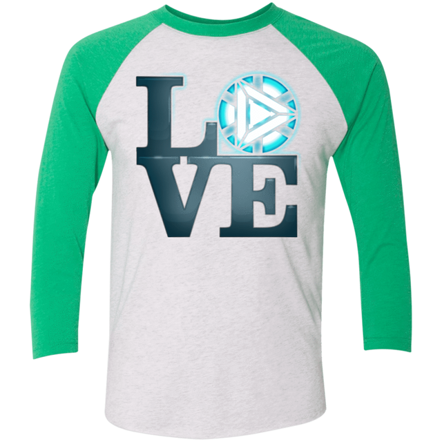 T-Shirts Heather White/Envy / X-Small Love Stark Men's Triblend 3/4 Sleeve