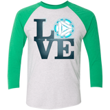 T-Shirts Heather White/Envy / X-Small Love Stark Men's Triblend 3/4 Sleeve