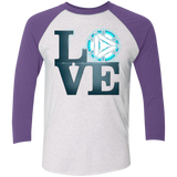 T-Shirts Heather White/Purple Rush / X-Small Love Stark Men's Triblend 3/4 Sleeve