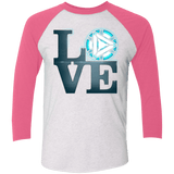 T-Shirts Heather White/Vintage Pink / X-Small Love Stark Men's Triblend 3/4 Sleeve