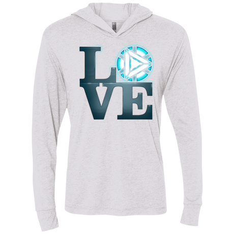 T-Shirts Heather White / X-Small Love Stark Triblend Long Sleeve Hoodie Tee
