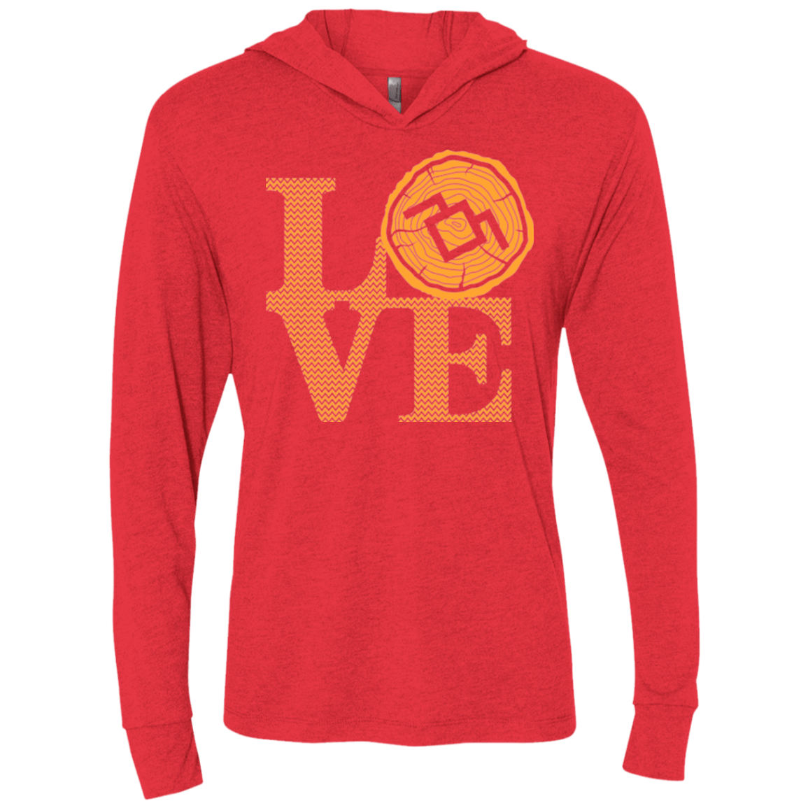 T-Shirts Vintage Red / X-Small LOVE TWIN PEAKS Triblend Long Sleeve Hoodie Tee