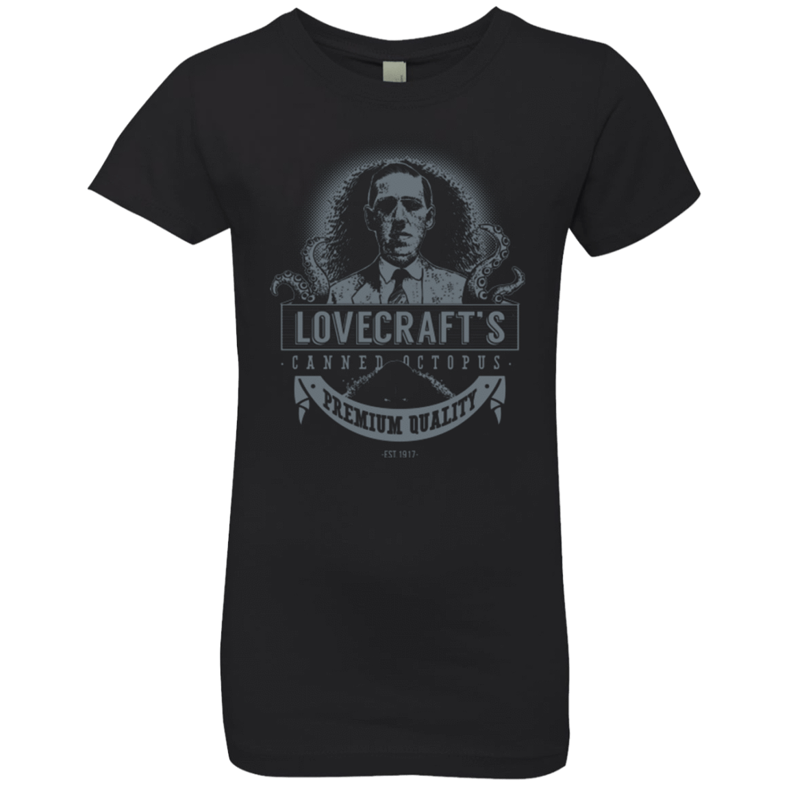 T-Shirts Black / YXS Lovecraft Canned Octopus Girls Premium T-Shirt