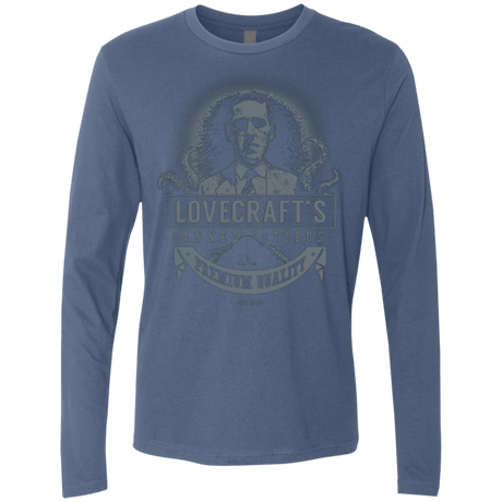 T-Shirts Indigo / Small Lovecraft Canned Octopus Men's Premium Long Sleeve