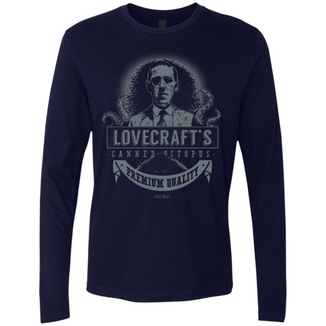T-Shirts Midnight Navy / Small Lovecraft Canned Octopus Men's Premium Long Sleeve