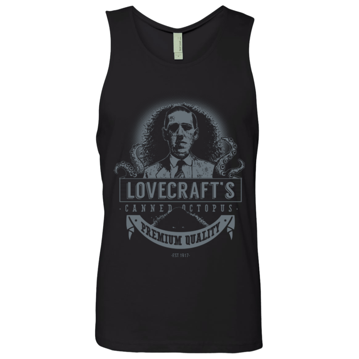 T-Shirts Black / Small Lovecraft Canned Octopus Men's Premium Tank Top