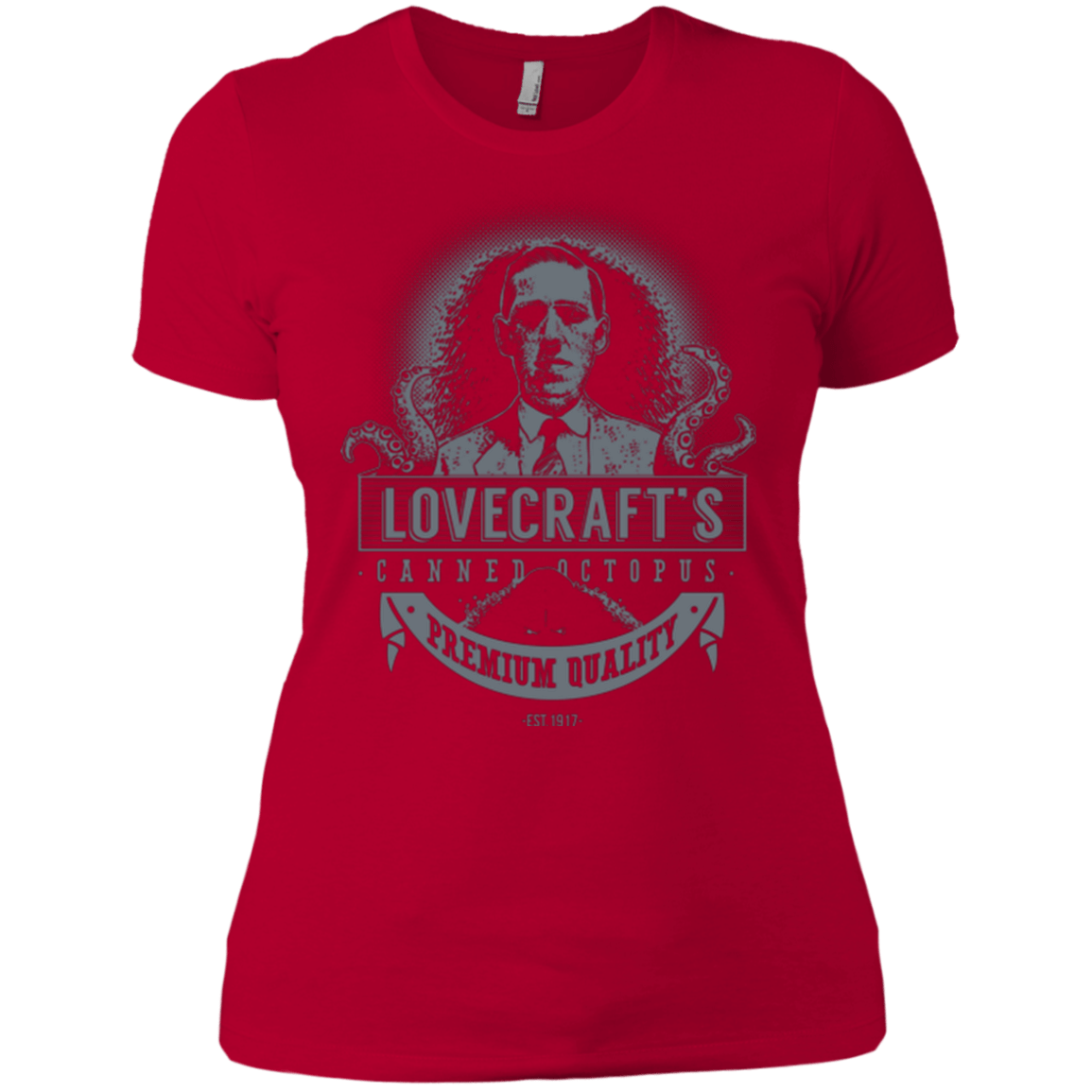 T-Shirts Red / X-Small Lovecraft Canned Octopus Women's Premium T-Shirt