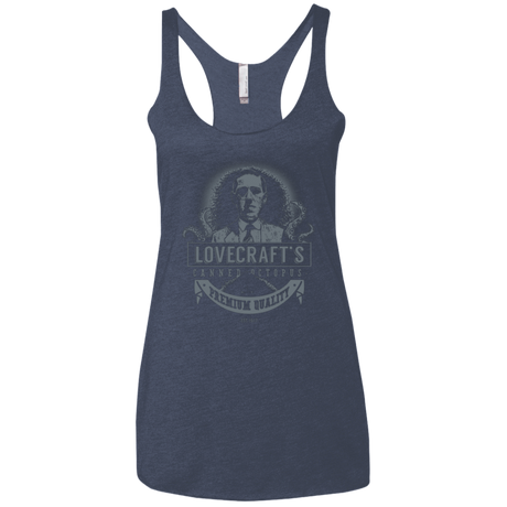 T-Shirts Vintage Navy / X-Small Lovecraft Canned Octopus Women's Triblend Racerback Tank
