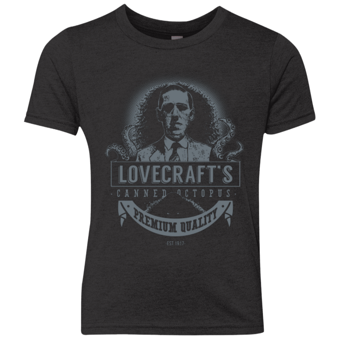 T-Shirts Vintage Black / YXS Lovecraft Canned Octopus Youth Triblend T-Shirt
