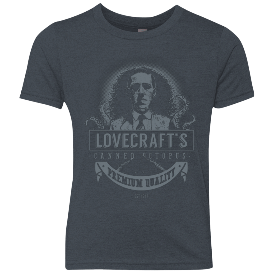 T-Shirts Vintage Navy / YXS Lovecraft Canned Octopus Youth Triblend T-Shirt