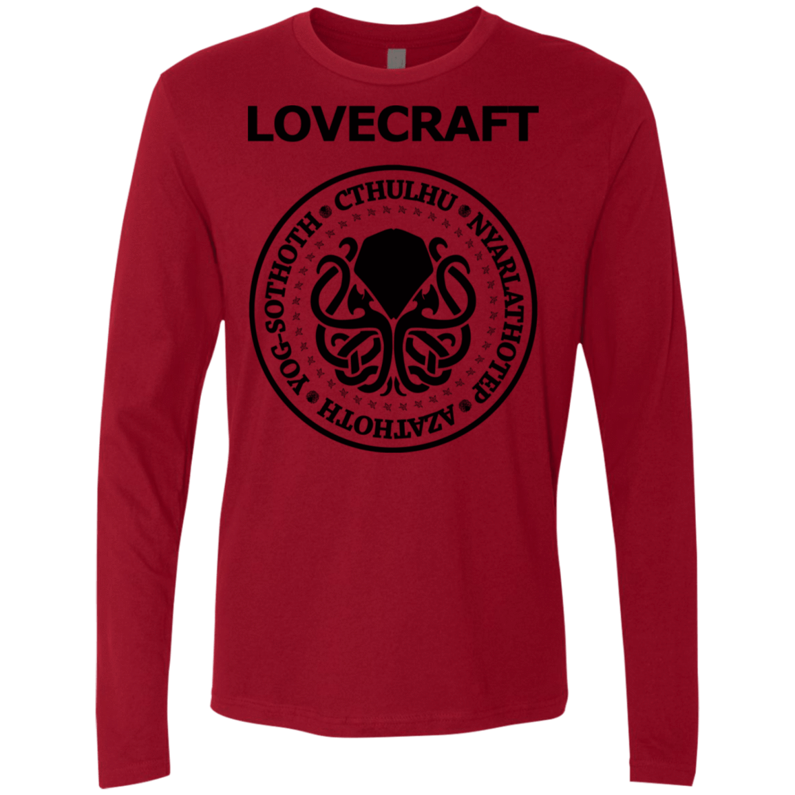 T-Shirts Cardinal / S Lovecraft Men's Premium Long Sleeve