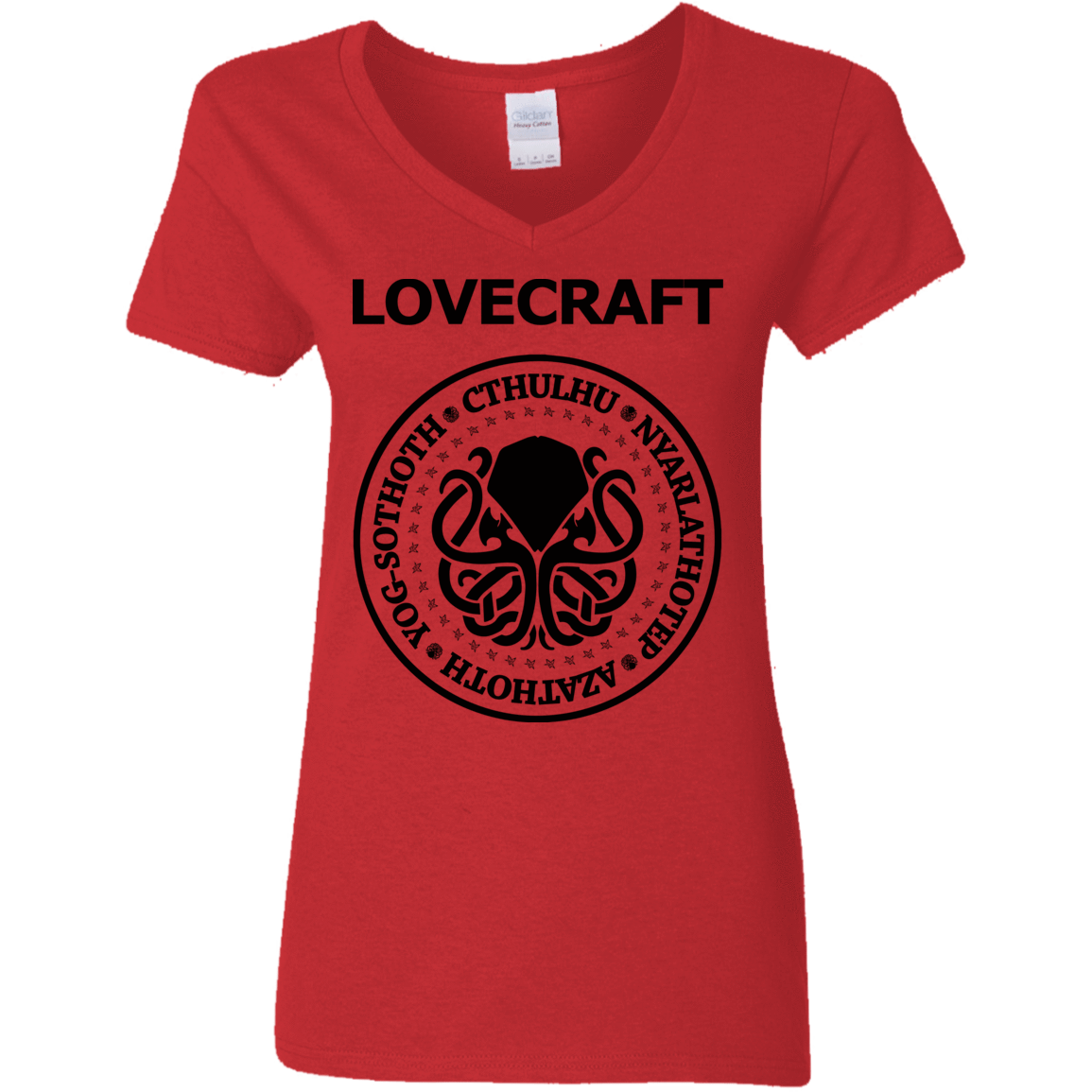 T-Shirts Red / S Lovecraft Women's V-Neck T-Shirt