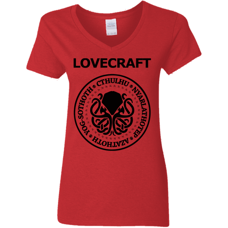 T-Shirts Red / S Lovecraft Women's V-Neck T-Shirt