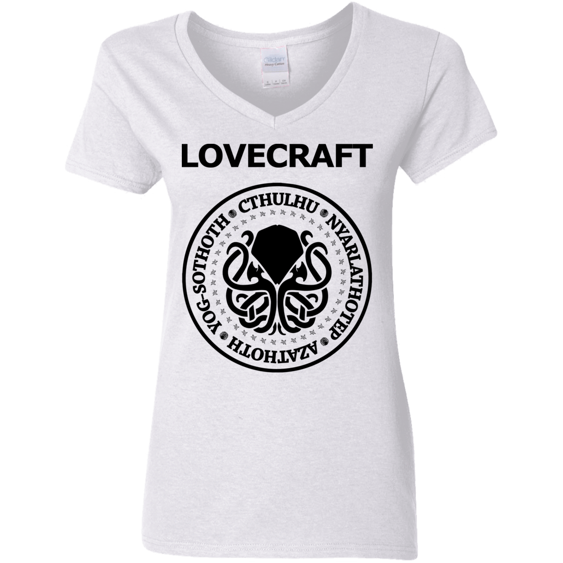 T-Shirts White / S Lovecraft Women's V-Neck T-Shirt