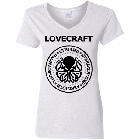 T-Shirts White / S Lovecraft Women's V-Neck T-Shirt