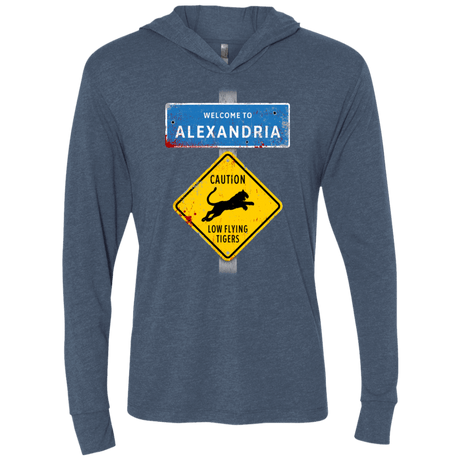 T-Shirts Indigo / X-Small Low Flying Tigers Triblend Long Sleeve Hoodie Tee