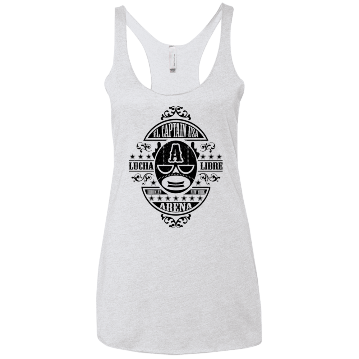 T-Shirts Heather White / X-Small Lucha Captain Women's Triblend Racerback Tank