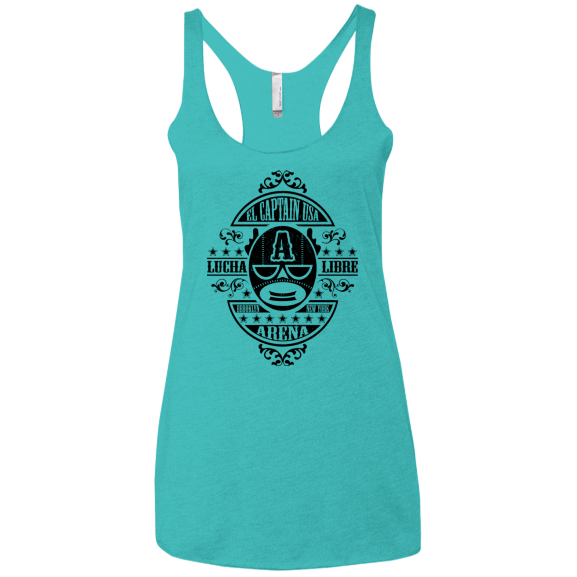 T-Shirts Tahiti Blue / X-Small Lucha Captain Women's Triblend Racerback Tank