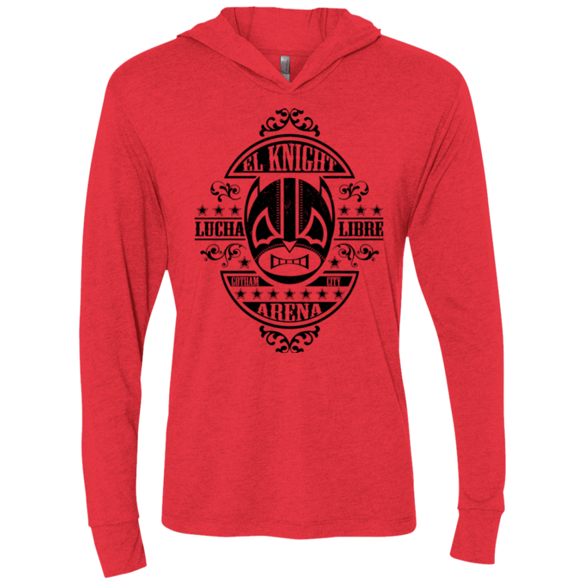 T-Shirts Vintage Red / X-Small Lucha Knight Triblend Long Sleeve Hoodie Tee