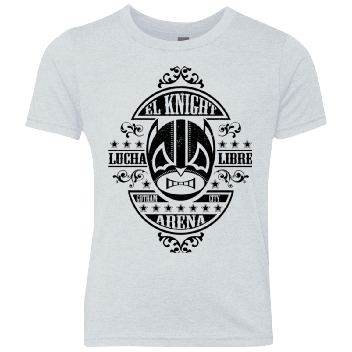 T-Shirts Heather White / YXS Lucha Knight Youth Triblend T-Shirt
