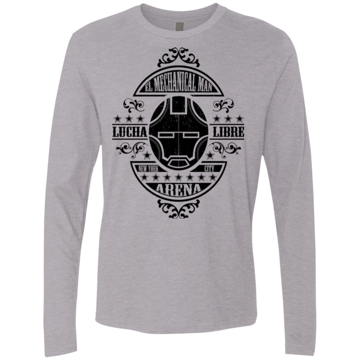 T-Shirts Heather Grey / Small Lucha Mechanical Man Men's Premium Long Sleeve